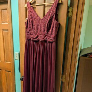 DB Studio Red dress Size US 12 V neck tank sleeves empire waist PROM
